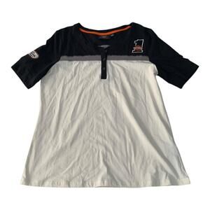 Harley-Davidson Women's large Black white short sleeve shirt